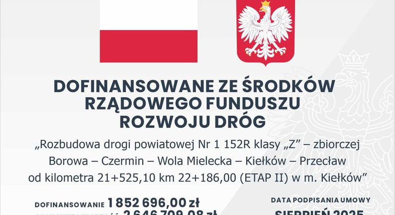 „Rozbudowa drogi powiatowej Nr 1 152R klasy „Z” – zbiorczej Borowa – Czermin – Wola Mielecka – Kiełków – Przecław od kilometra 21+525,10 km 22+186,00 (ETAP II) w m. Kiełków”